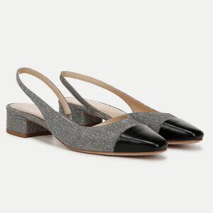 Veronica Beard Cecile Lurex Cap-Toe Slingback Shoes